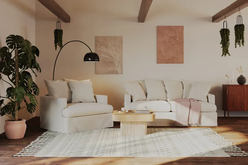 Kopparbo Sofabord 80 cm - Lyst hvidlaseret egetræ - Møbler - Borde - Sofabord