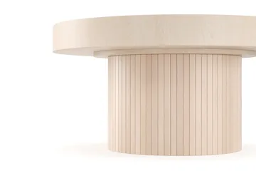 Kopparbo Sofabord 90 cm Rundt Hvidlaseret Eg - Hvidbejdset eg - Møbler - Borde - Sofabord