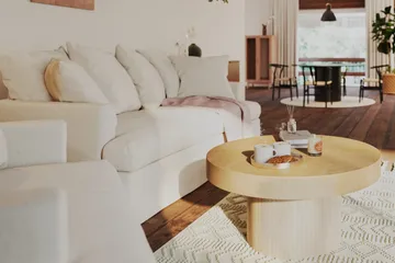 Kopparbo Sofabord 90 cm Rundt Hvidlaseret Eg - Hvidbejdset eg - Møbler - Borde - Sofabord