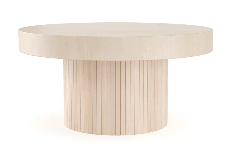 Kopparbo Sofabord 90 cm Rundt Hvidlaseret Eg, Lyst hvidlaseret egetræ
