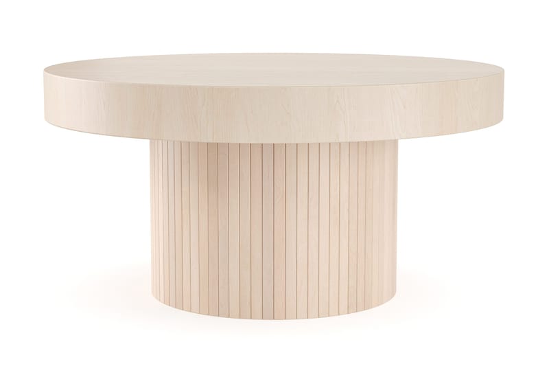 Kopparbo Sofabord 90 cm Rundt Hvidlaseret Eg, Lyst hvidlaseret egetræ