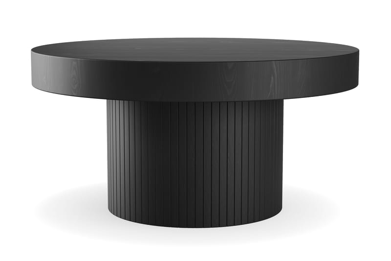 Kopparbo Sofabord 90 cm Rundt Sort, Sort Træ