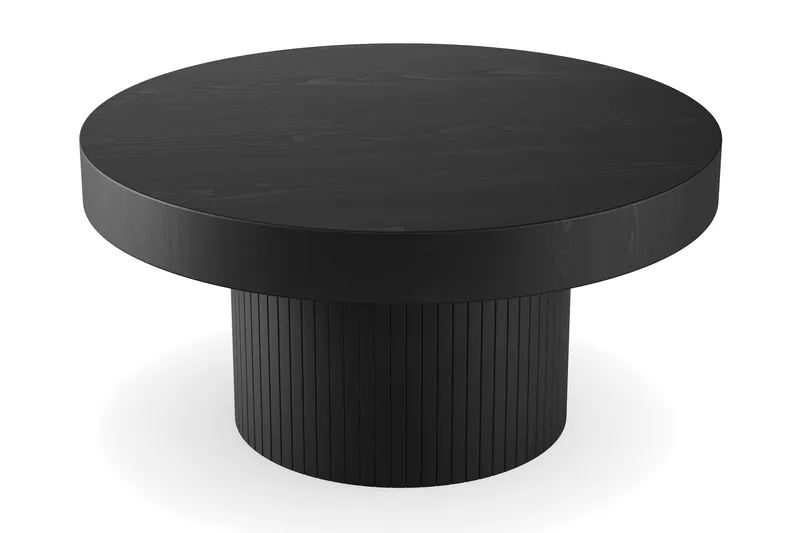 Kopparbo Sofabord 90 cm Rundt Sort - Sortbejdset eg - Møbler - Borde - Sofabord