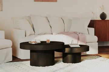 Kopparbo Sofabord 90 cm Rundt Sort - Sortbejdset eg - Møbler - Borde - Sofabord