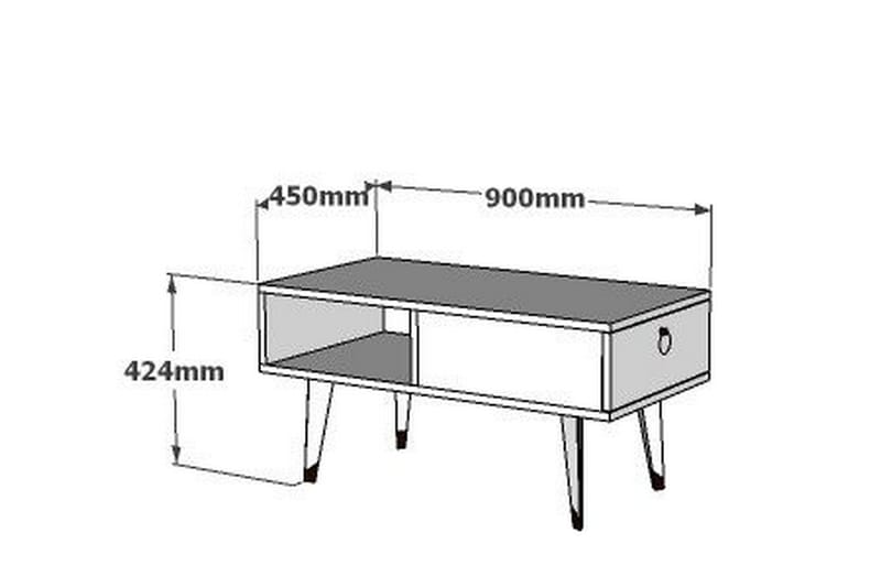 Koruco Sofabord 90x42,4x90 cm - Brun - Sofabord