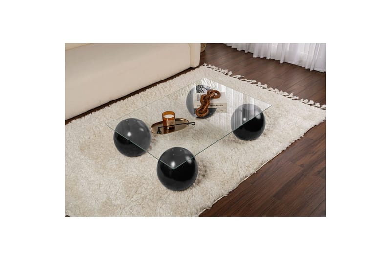 Sofabord Koushik Sort / Transparent - Sort - Møbler - Borde - Sofabord