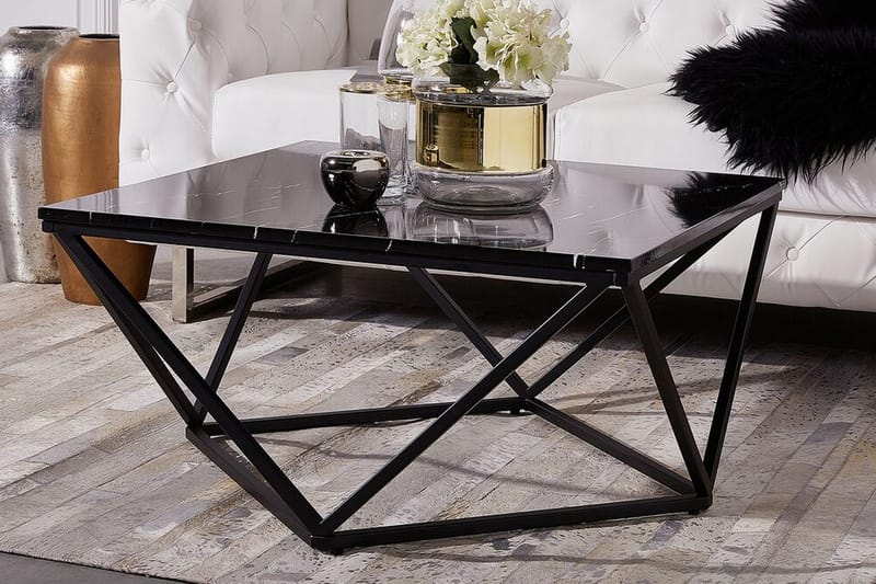 Kubsch sofabord marmor mønster - Sort - Møbler - Borde - Sofabord