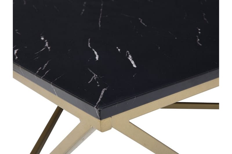 Kubsch sofabord sort marmor mønster - Sort - Sofabord