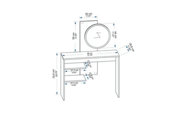 Laxman Toiletbord 96 cm - Blå/Antracit - Møbler - Borde - Sminkebord & konsolbord