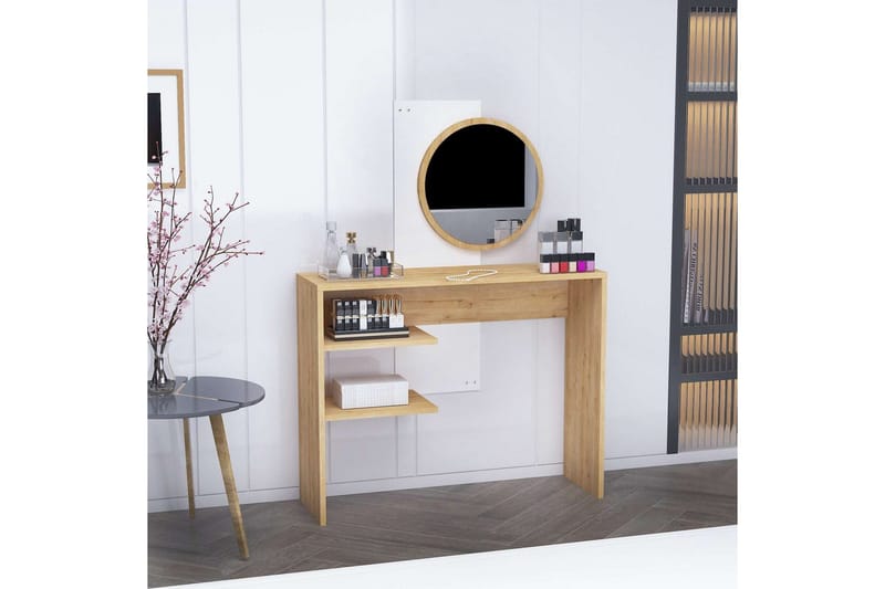 Laxman Toiletbord 96 cm - Blå/Hvid - Møbler - Borde - Sminkebord & konsolbord - Makeup bord med spejl