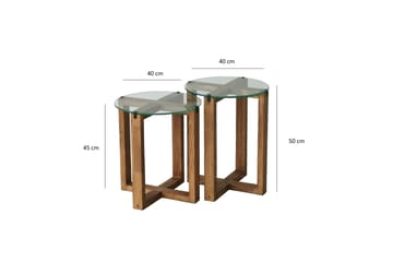 Liepene Indskudsbord 50x40x50 cm Rundt - Brun - Møbler - Borde - Sofabord