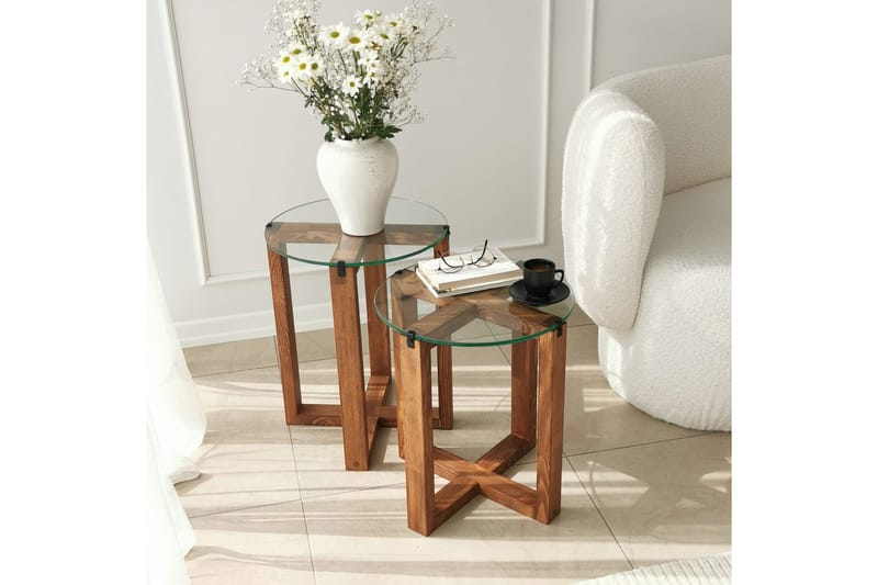 Liepene Indskudsbord 50x40x50 cm Rundt - Brun - Møbler - Borde - Sofabord