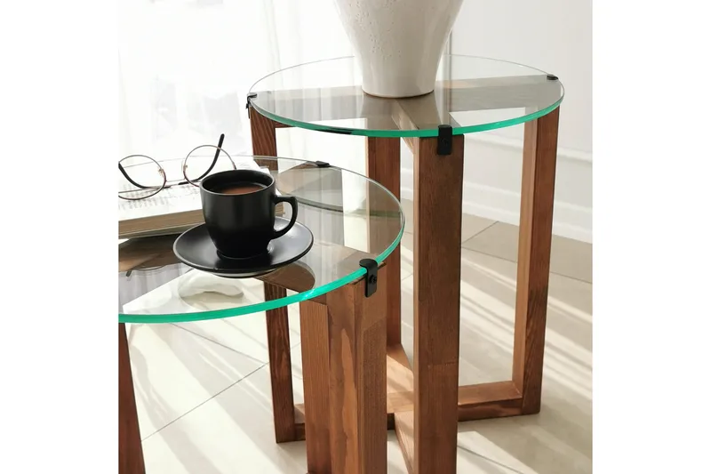 Liepene Indskudsbord 50x40x50 cm Rundt - Brun - Møbler - Borde - Sofabord