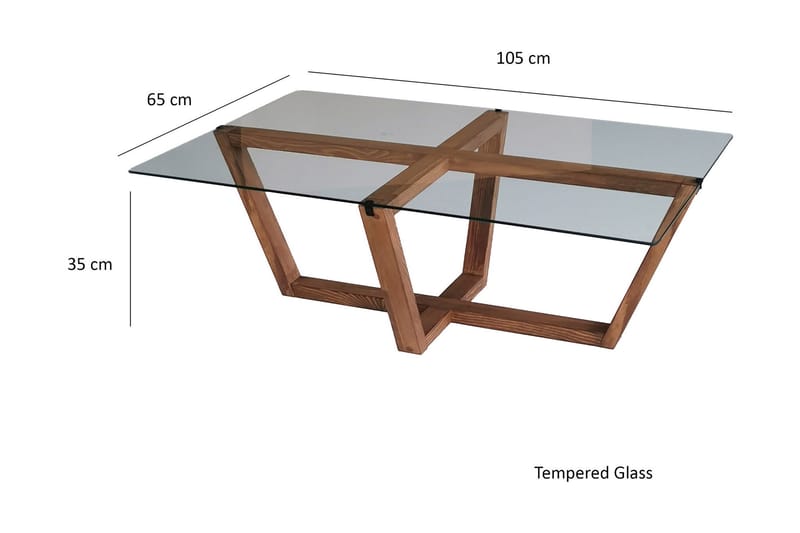 Liepene Sofabord 105x35x105 cm - Brun - Sofabord