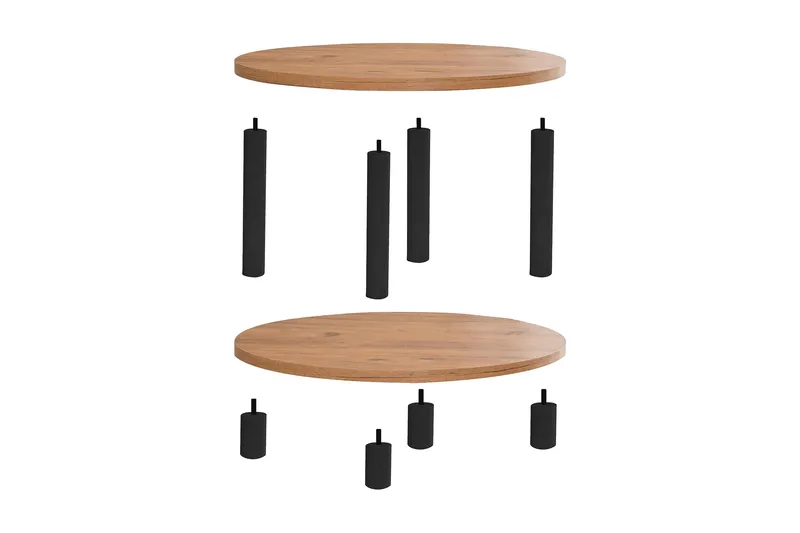 Lofita Sofabord 70x43,7x70 cm Rundt - Brun/Sort - Møbler - Borde - Sofabord