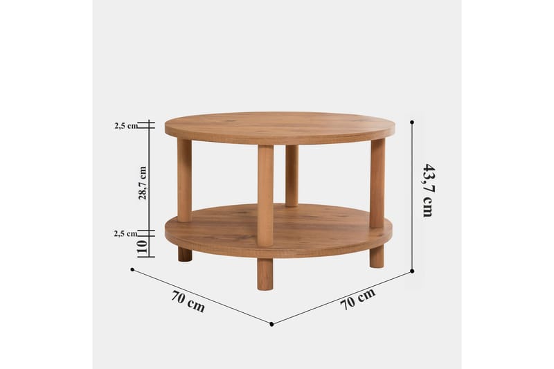 Lofita Sofabord 70x43,7x70 cm Rundt - Grøn - Møbler - Borde - Sofabord