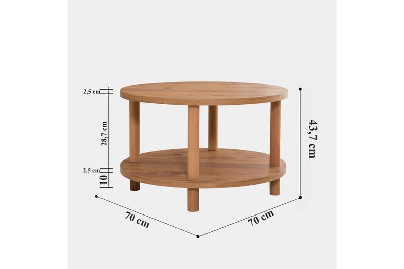 Lofita Sofabord 70x43,7x70 cm Rundt - Grøn - Sofabord