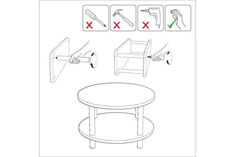 Lofita Sofabord 70x43,7x70 cm Rundt - Grøn - Møbler - Borde - Sofabord