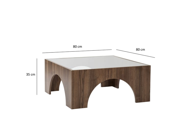 Lowan Sofabord 80 cm - Mørkebrun - Møbler - Borde - Sofabord