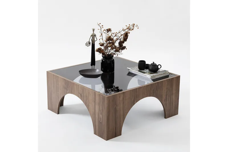 Lowan Sofabord 80 cm - Valnød finér - Møbler - Borde - Sofabord