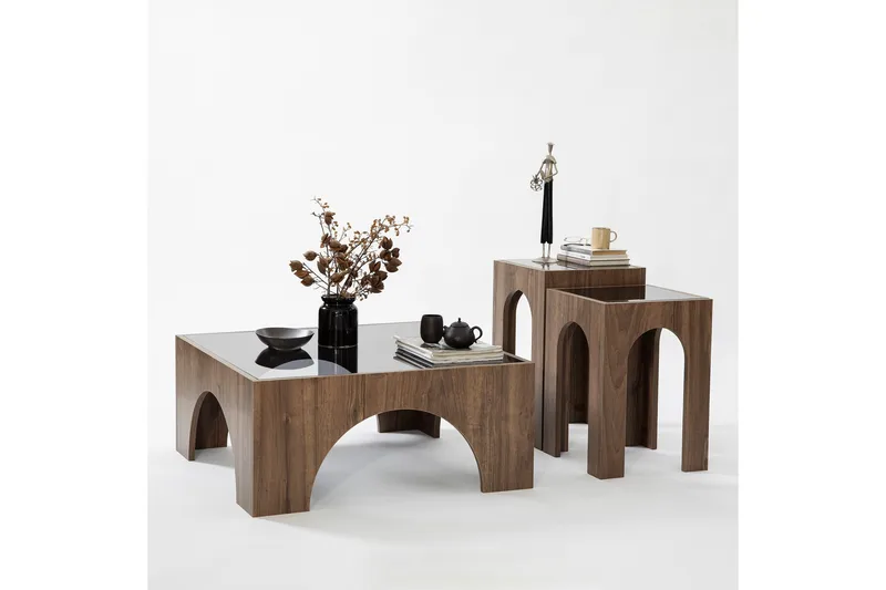 Lowan Sofabord 80 cm - Valnød finér - Møbler - Borde - Sofabord