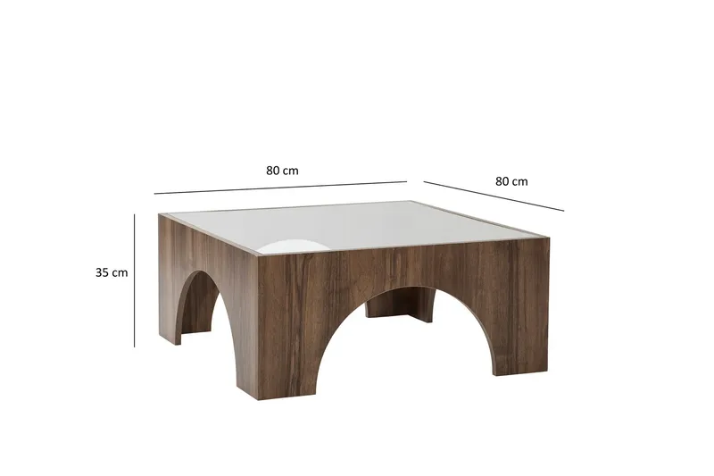 Lowan Sofabord 80 cm - Valnød finér - Møbler - Borde - Sofabord