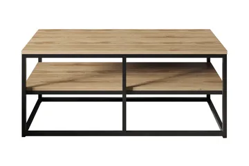 Lunnom Sofabord 110 cm med Opbevaring Hylde - Brun/Sort - Møbler - Borde - Sofabord