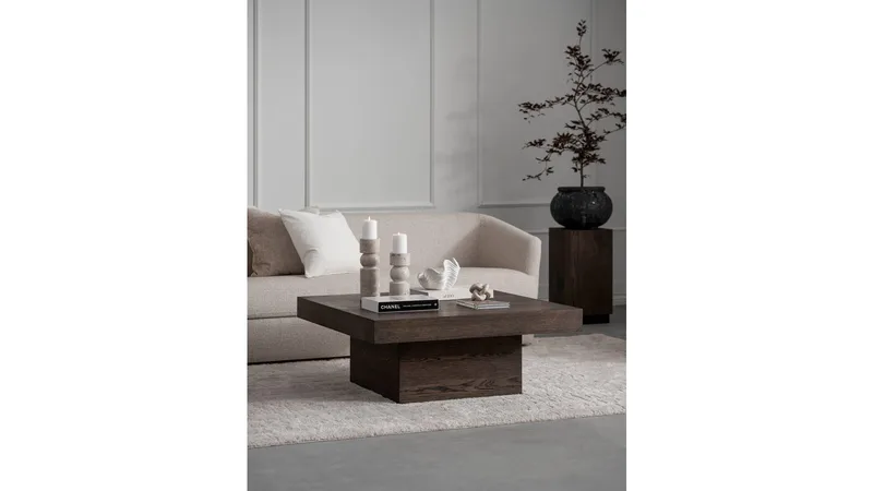 Sofabord Lunvik 100x100 cm - Brunlakeret - Møbler - Borde - Sofabord