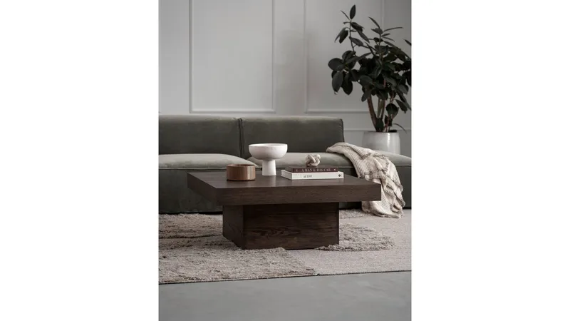 Sofabord Lunvik 130x70 cm - Brunlakeret og hvidpigmenteret finish - Møbler - Borde - Sofabord