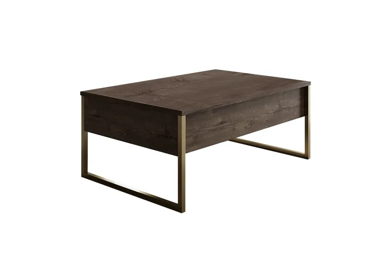 Luxe Sofabord 90x40 cm Brun/Guld, Hanah Home