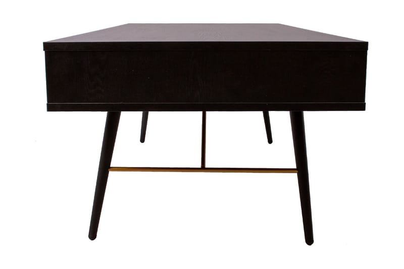 Luxem Sofabord 115 cm med Opbevaring Skuffe + Hylde - Sort/Kobber - Sofabord