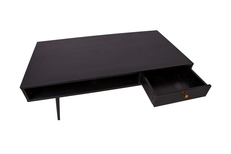 Luxem Sofabord 115 cm med Opbevaring Skuffe + Hylde - Sort/Kobber - Møbler - Borde - Sofabord