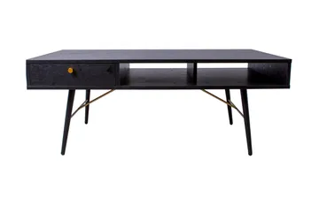 Luxem Sofabord 115 cm med Opbevaring Skuffe + Hylde - Sort/Kobber - Møbler - Borde - Sofabord