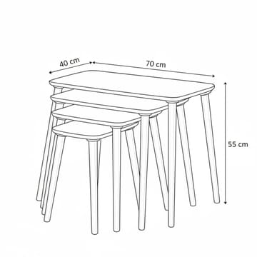 Lyvenn indskudsborde 70 cm - Hvid - Møbler - Borde - Sofabord - Kistebord