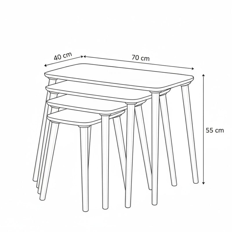 Lyvenn indskudsborde 70 cm - Hvid - Møbler - Borde - Sofabord - Kistebord