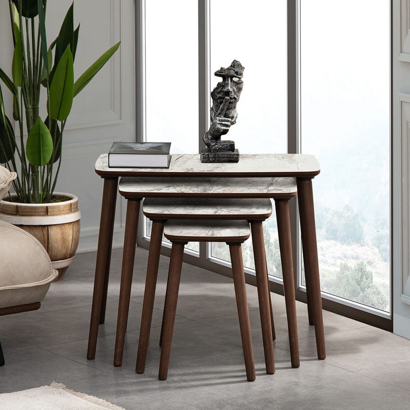 Lyvenn indskudsborde 70 cm - Hvid - Møbler - Borde - Sofabord - Kistebord