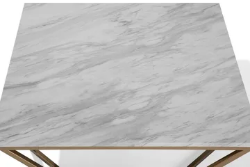 Malibu Kvadratisk Sofabord 80 cm i Marmor med Metalstativ - Hvid - Møbler - Borde - Sofabord