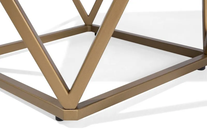Malibu Kvadratisk Sofabord 80 cm i Marmor med Metalstativ - Hvid - Møbler - Borde - Sofabord