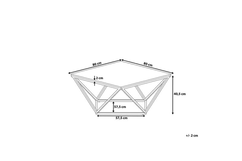 Malibu sofabord 80 cm - Hvid - Møbler - Borde - Sofabord