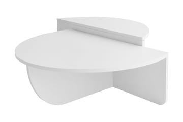 Malling Sofabord 90x30x90 cm Oval - Hvid - Møbler - Borde - Sofabord