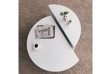 Malling Sofabord 90x30x90 cm Oval - Hvid - Møbler - Borde - Sofabord