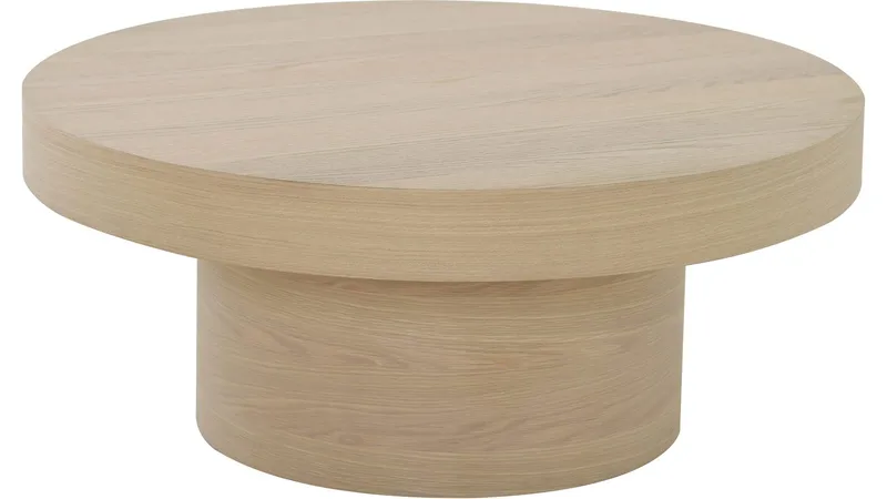 Sofabord Malvik 30 cm / Ø70 cm, Hvidpigmenteret eg