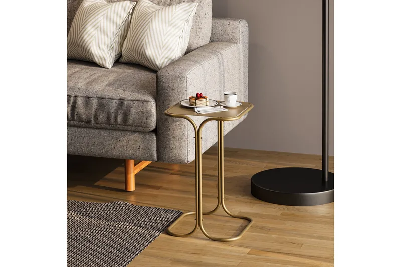 Mamta Kvadratisk Sofabord 30 cm i Metal, Messingguld