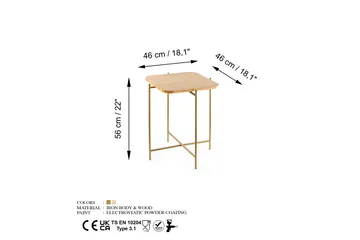 Mamta Kvadratisk Sofabord 46 cm i Lyst Træ - Beige - Møbler - Borde - Sofabord