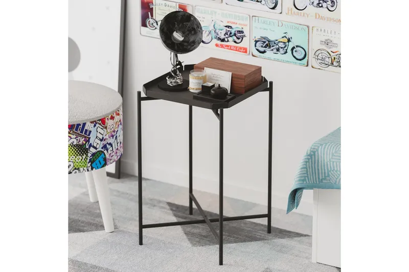 Mamta Kvadratisk Sofabord 46 cm i Metal - Sort - Møbler - Borde - Sofabord