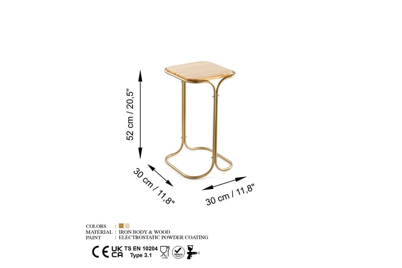 Mamta Sofabord 30 cm - Guld/Nature - Møbler - Borde - Sofabord