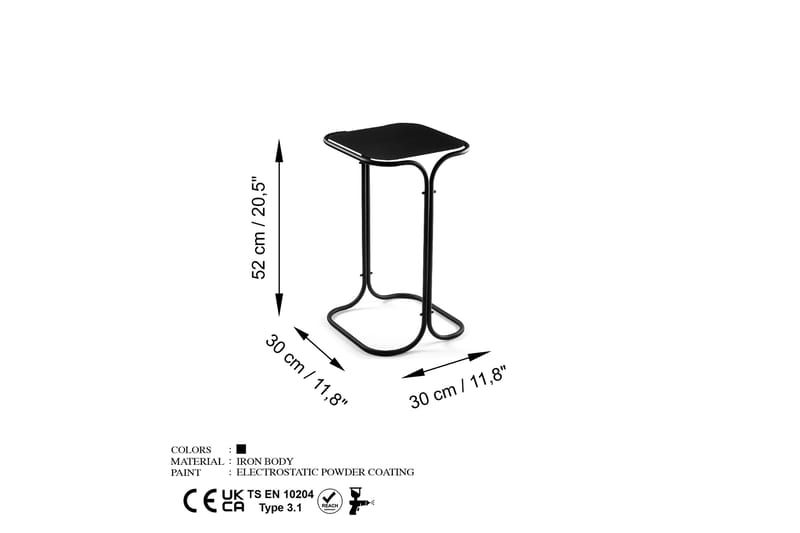 Mamta Sofabord 30 cm - Sort - Sofabord