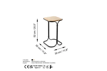 Mamta Sofabord 30 cm - Sort/Nature - Møbler - Borde - Sofabord