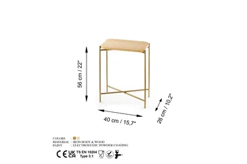 Mamta Sofabord 40 cm - Guld/Nature - Møbler - Borde - Sofabord