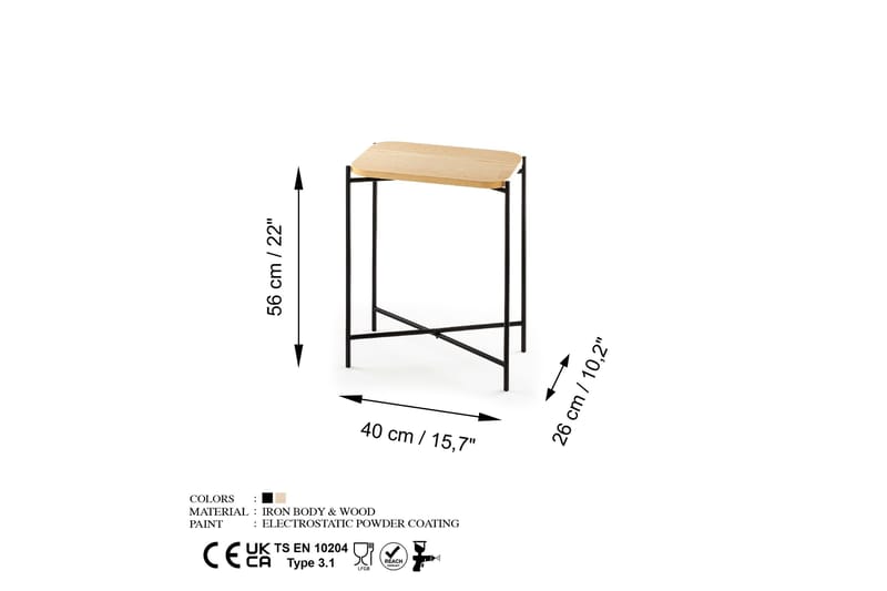 Mamta Sofabord 40 cm - Sort/Nature - Møbler - Borde - Sofabord